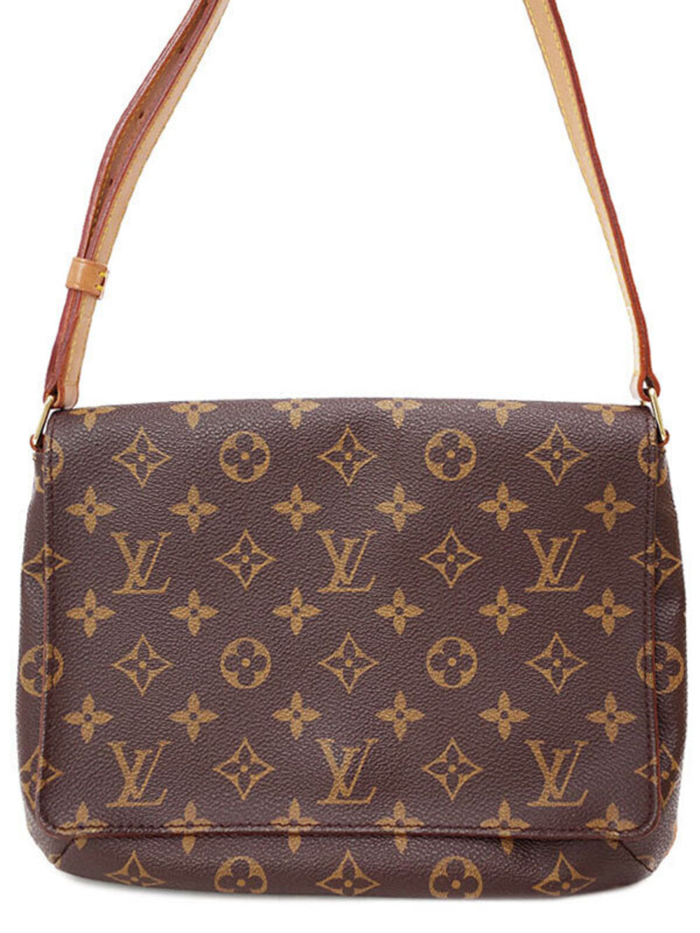 Louis Vuitton Monogram Musette Tango Shoulder Bag Canvas Leather Brown
